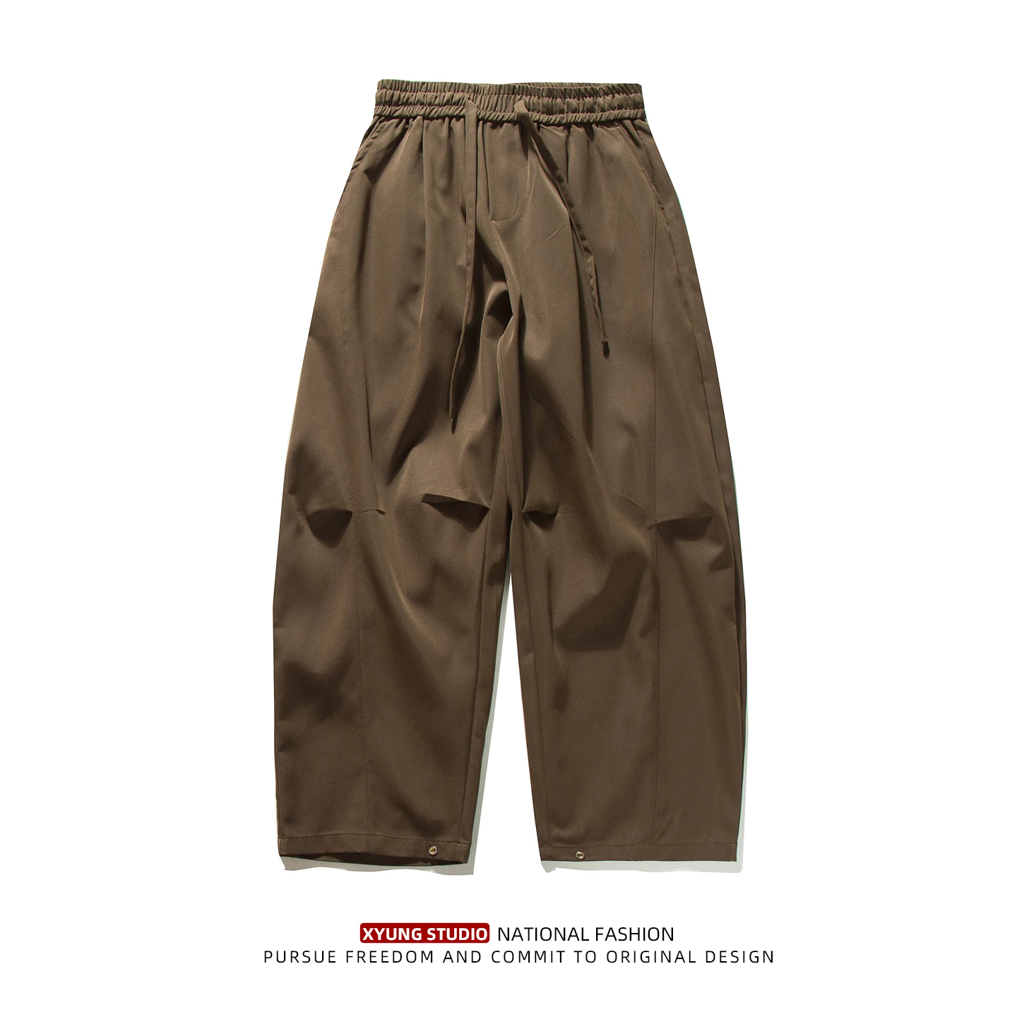 

Мужские брюки в стиле ретро-джинсы, свободные, широкие, с завязками, модные, универсальные, цветные, длинные