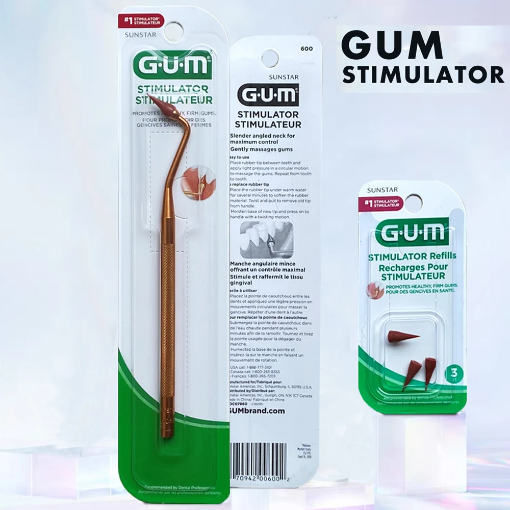 Stimolatore dentale della gomma dei denti con punta in gomma e manico permanente SUNSTAR Gingival parodontite Treatment gomma parodontale