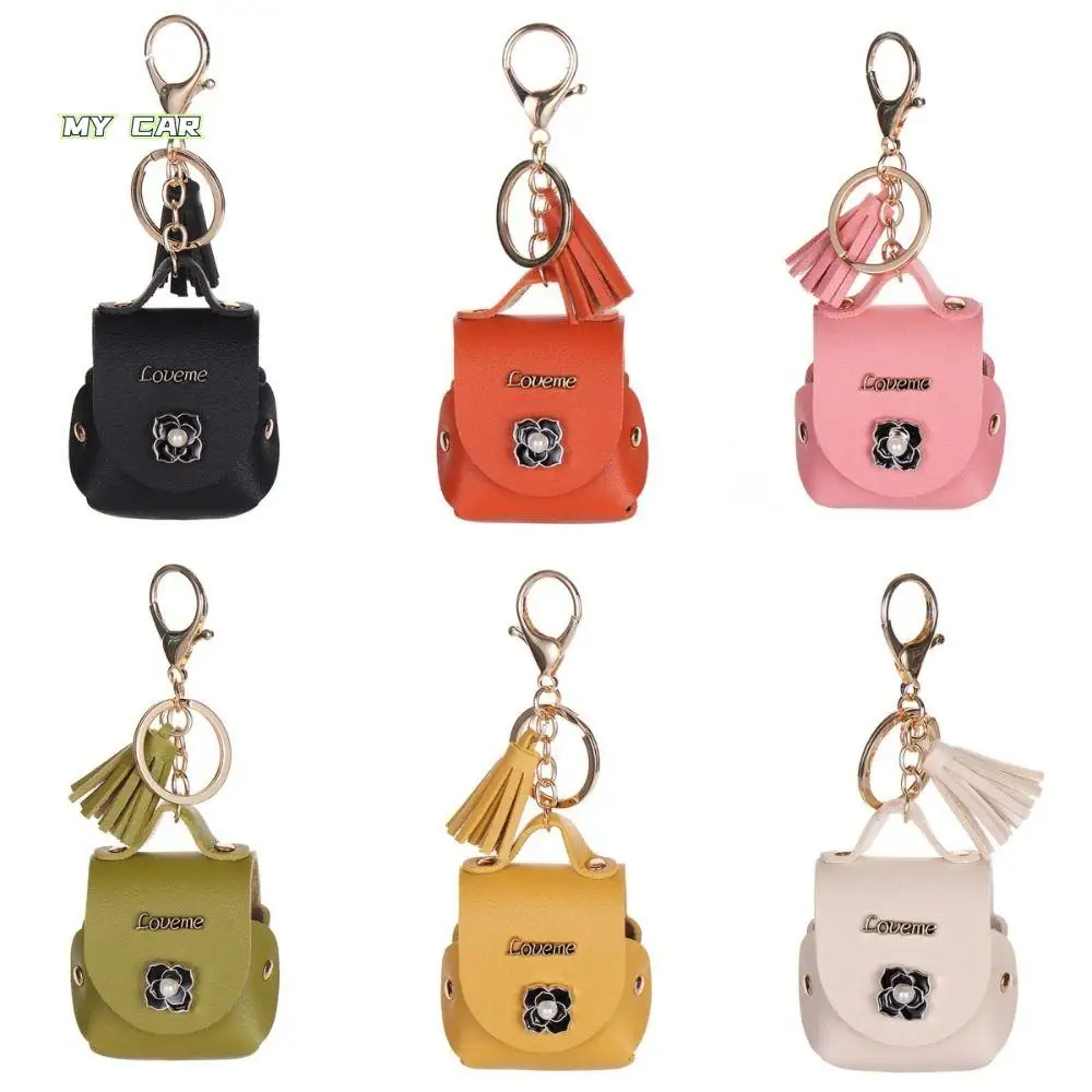 

Lipstick Bag Mini Luxury Headphone Bag Coin Purse Pendant Leather Coin Bag Key Ring Small Mini Handbag Keychain Women/Lady