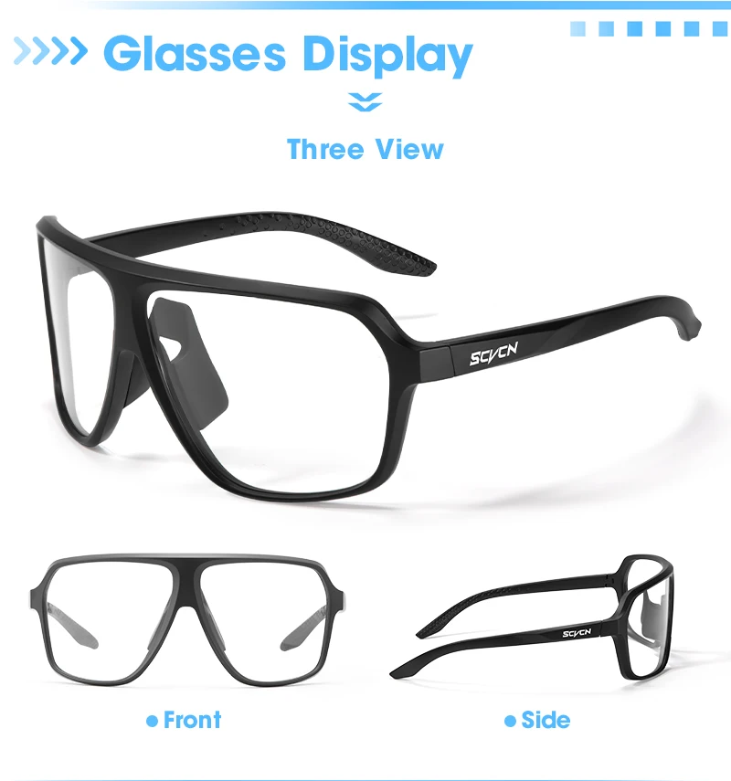 SCVCN Photochrome Sonnenbrille für Männer, Polarisierte Fahrrad-Sonnenbrille, Mountainbike-Straßenfahrrad-Brille, Sportbrille, UV400 MTB – Detail 23