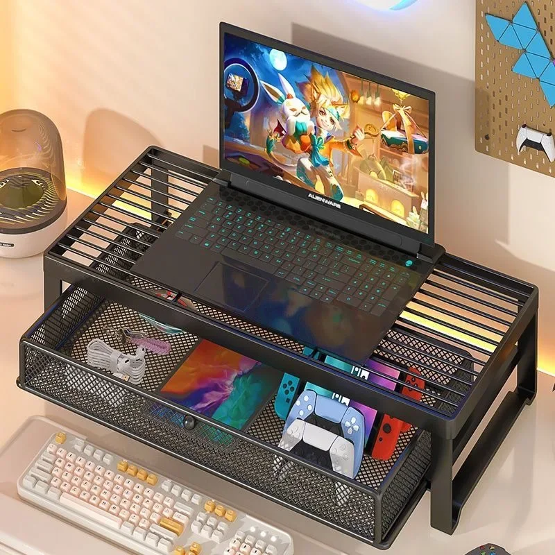 Laptop heightening rack, desktop monitor screen, storage rack, station storage, finishing bracket, drawer base