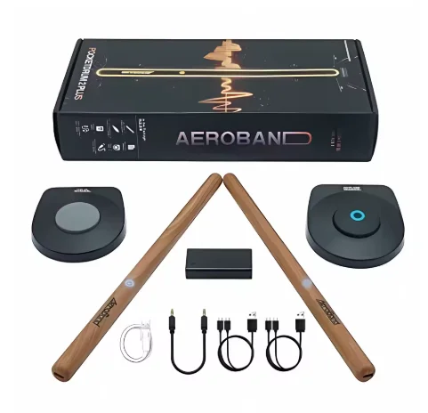 Portable Drum 2 Plus, Somatosensory Digital Electronic Air Drum Stick Set ,Drumsticks, Foot Pedals, Bluetooth Adapter