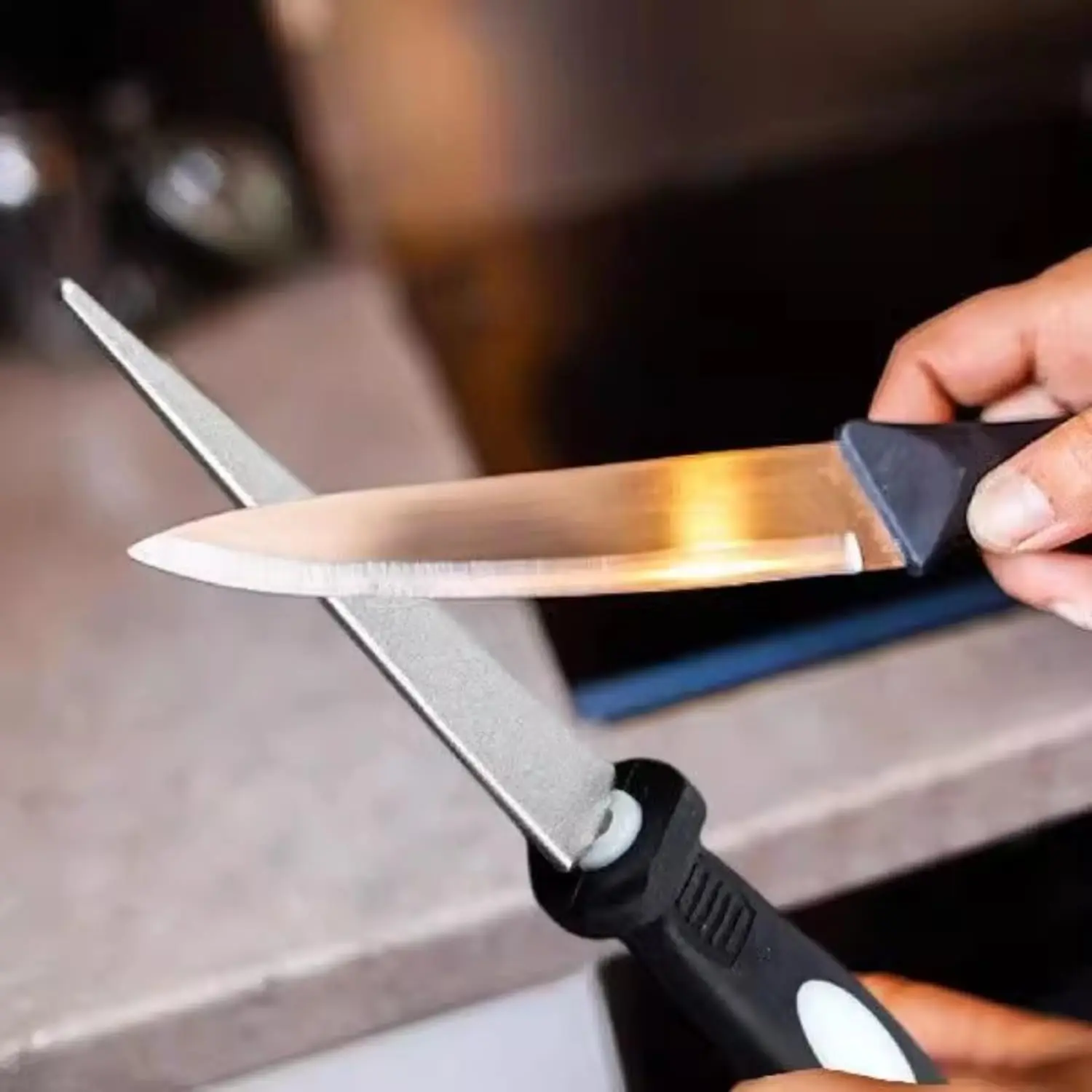 1PCS Diamond Sharpening Stone Professional Knife Sharpener Easy To Grip Handle Home Kitchen Knives Scissors Accessories