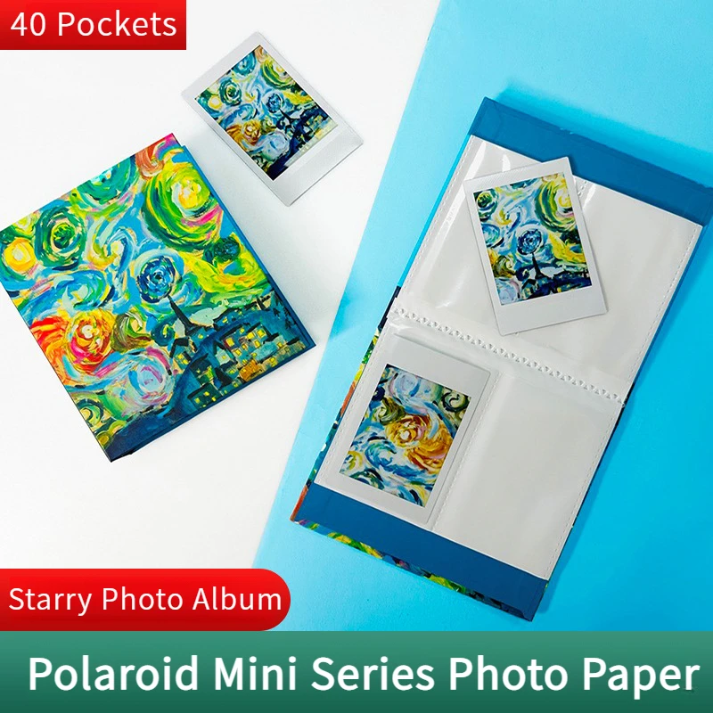 40 Pockets Starry Photo Album Instant Camera 3 Inch Polaroid Mini Series Photo Paper Pictures Storage Case Stamps Tickets Cards