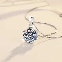 1Carat Genuine Moissanite Pendant Necklace for Women Top-Quality 925 Sterling Silver High End Jewelry Ideal for Weddings Parties - Image 5