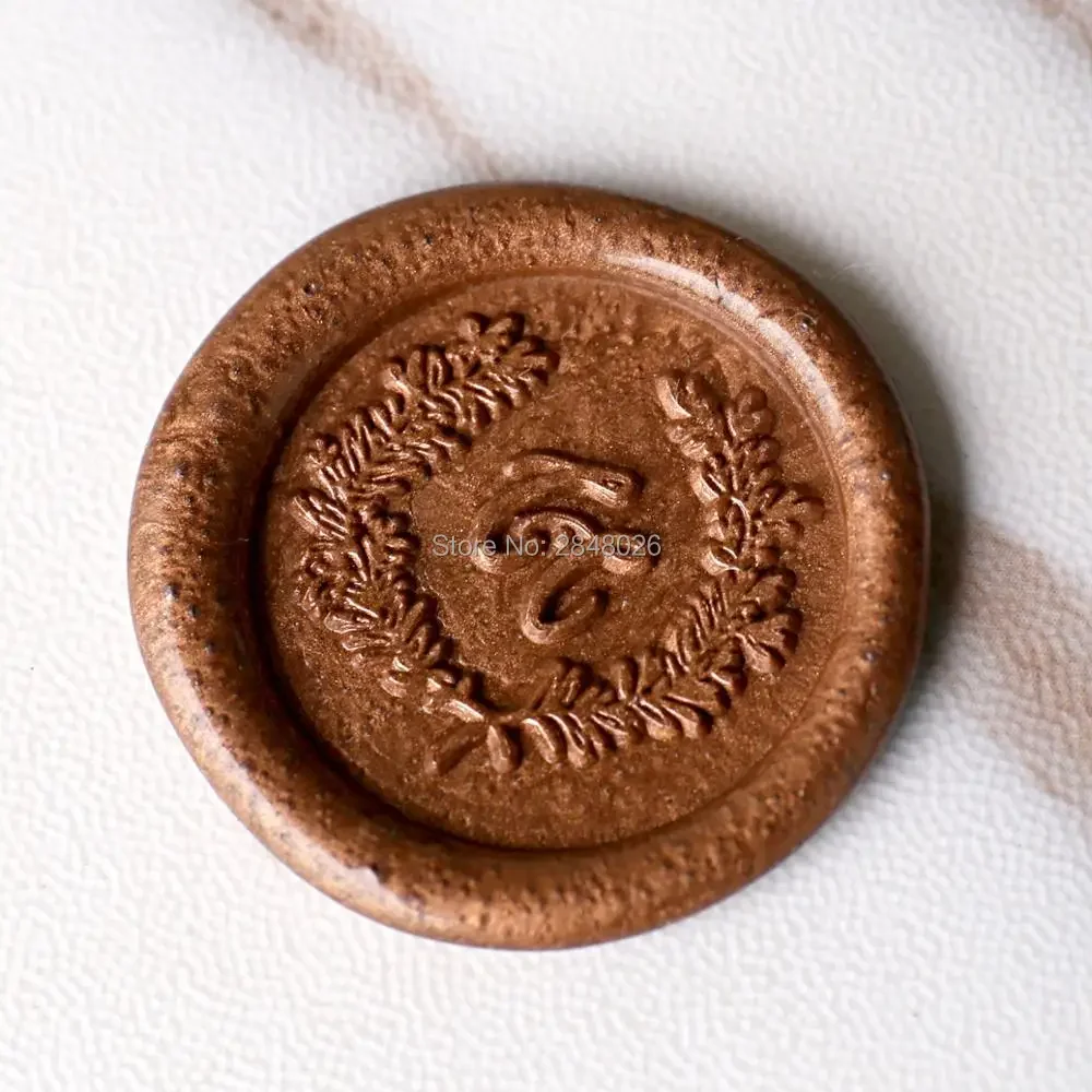 Custom initials wreath Wax Seal Stamp, DIY double letter wedding stamp, invitation seals,Scrapbooking stamp