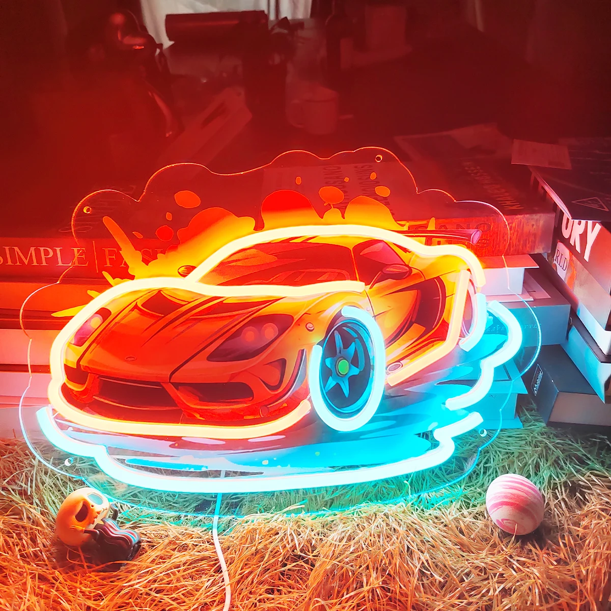 Custom-made neon car shape for racing venue home bedroom garage cool neon car to create cool atmosphere