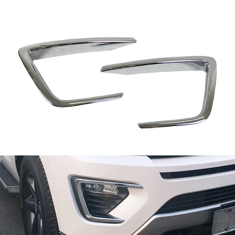 Car Front Fog Light Lamp Eyebrow Cover Foglamp Frame Trim ABS For Ford Expedition 2018 2019 2020 Auto Exterior Accessories