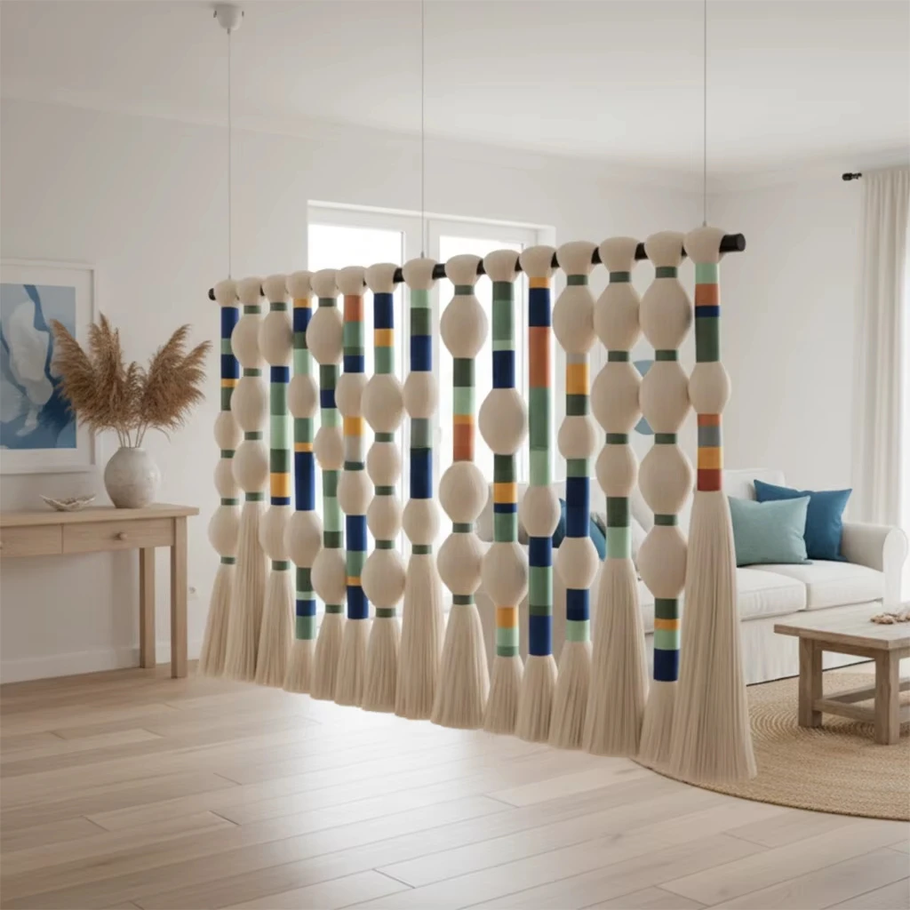 Boho Natural Tapestry Sphericity Ball Divider Bubble Macrame Wall Art Hanging Living Room Art Wall Decorations for Home Luxury