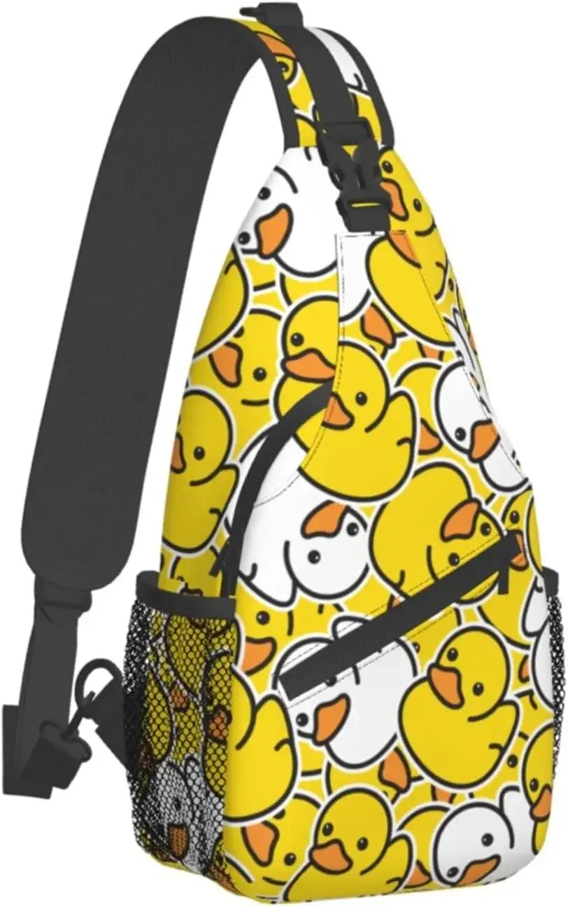 Bolso bandolera de pato de dibujos animados para mujeres y hombres, bolsos de hombro tipo bandolera con estampado de animales, mochila informal con eslinga, bolso de pecho para viaje al aire libre