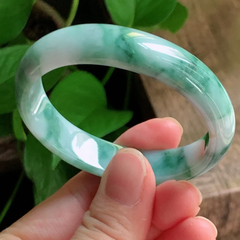 Floating Flowers Source Old Pit Material Oval Jewelry Oil Green Imperial Concubine Jade Bracelet