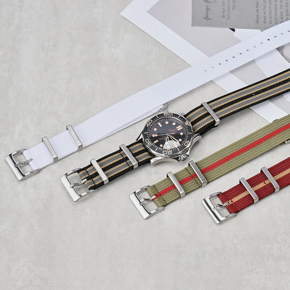 Army Military Watch Band 18mm 20mm 22mm Ribbed Nylon Watch Strap Men Wristband For Swatch Omega For Rolex Seiko Moonswatch image 4