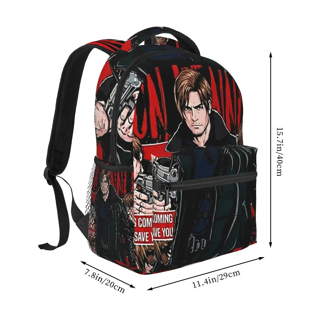 Resident Evils Leon Kennedy Game Student Backpack School Bag Hiking Travel Daypack for Boys Girls Fashion Bookbag Shoulder Bags view 2