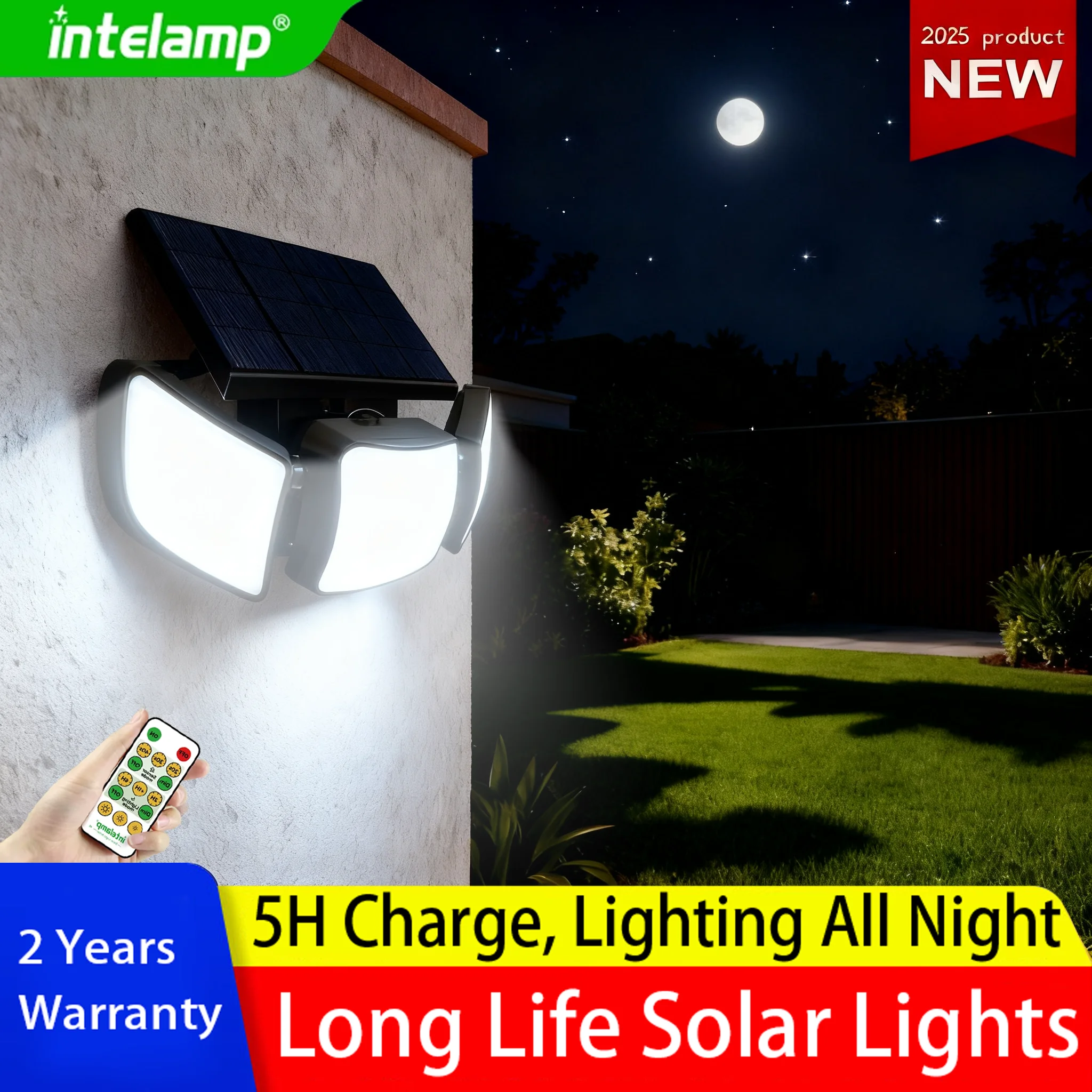 

1200LM Super Bright Solar Lights Outdoor Waterproof Street Lamp Floodlight With Motion Sensor Garden Courtyard Wall Lamp