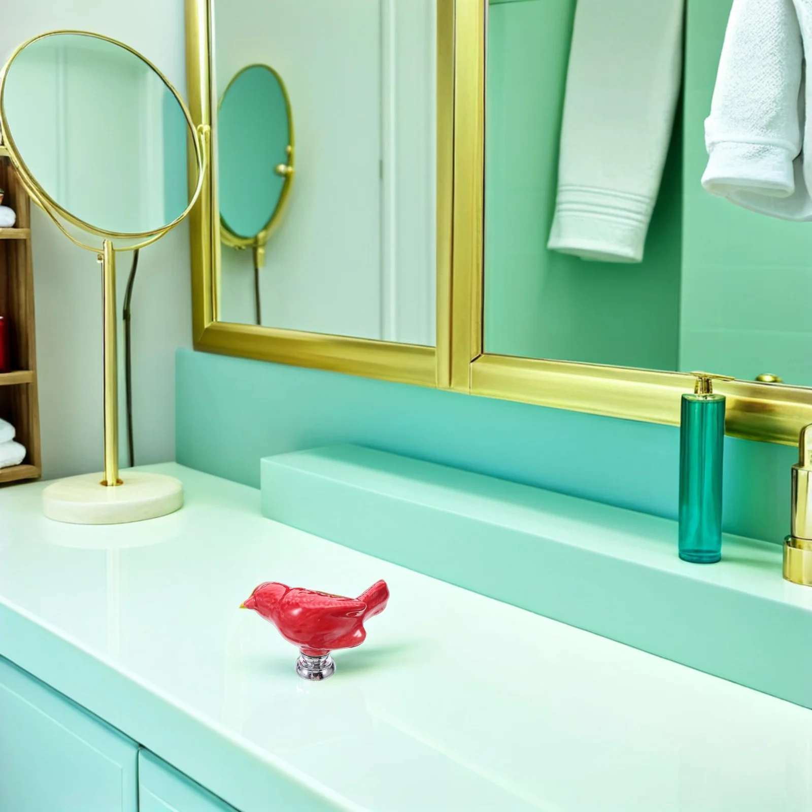 2 قطعة مقابض أدراج السيراميك شكل الطيور الأحمر خزانة مضمد مقابض سحب مقابض أثاث المطبخ خزانة خزانة خزانة #1