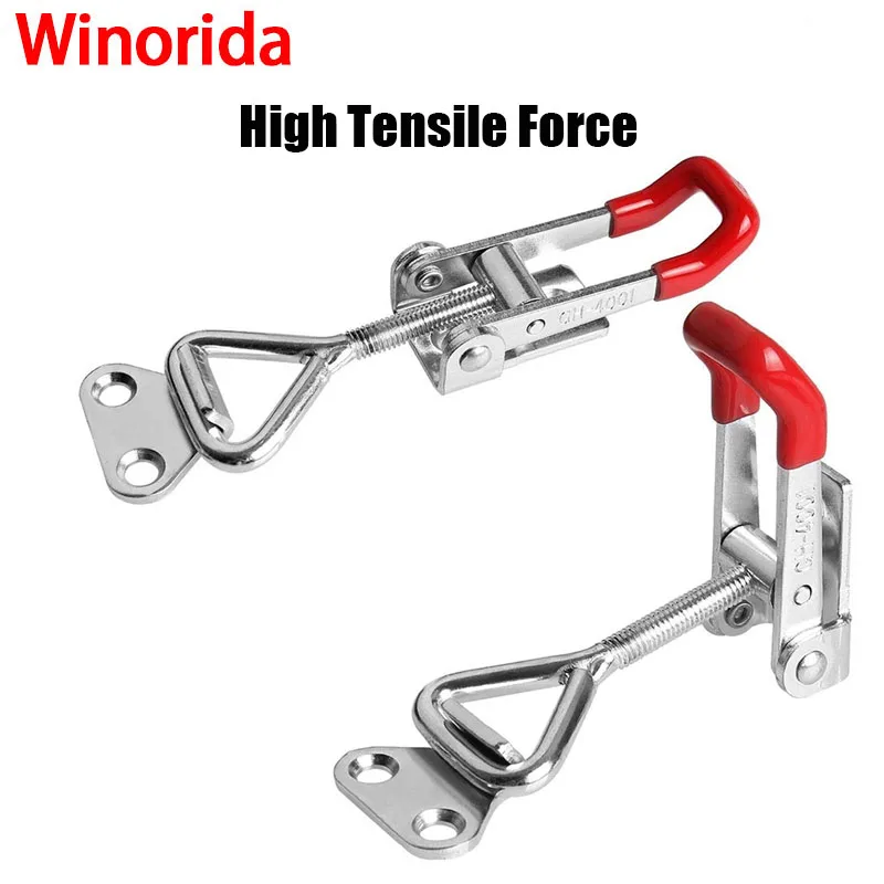 Fixtures Adjustable Toolbox Case Metal Toggle Latch Catch Clasp Quick Release Clamp Anti-Slip Push Pull Toggle Clamp Tools 2Pcs