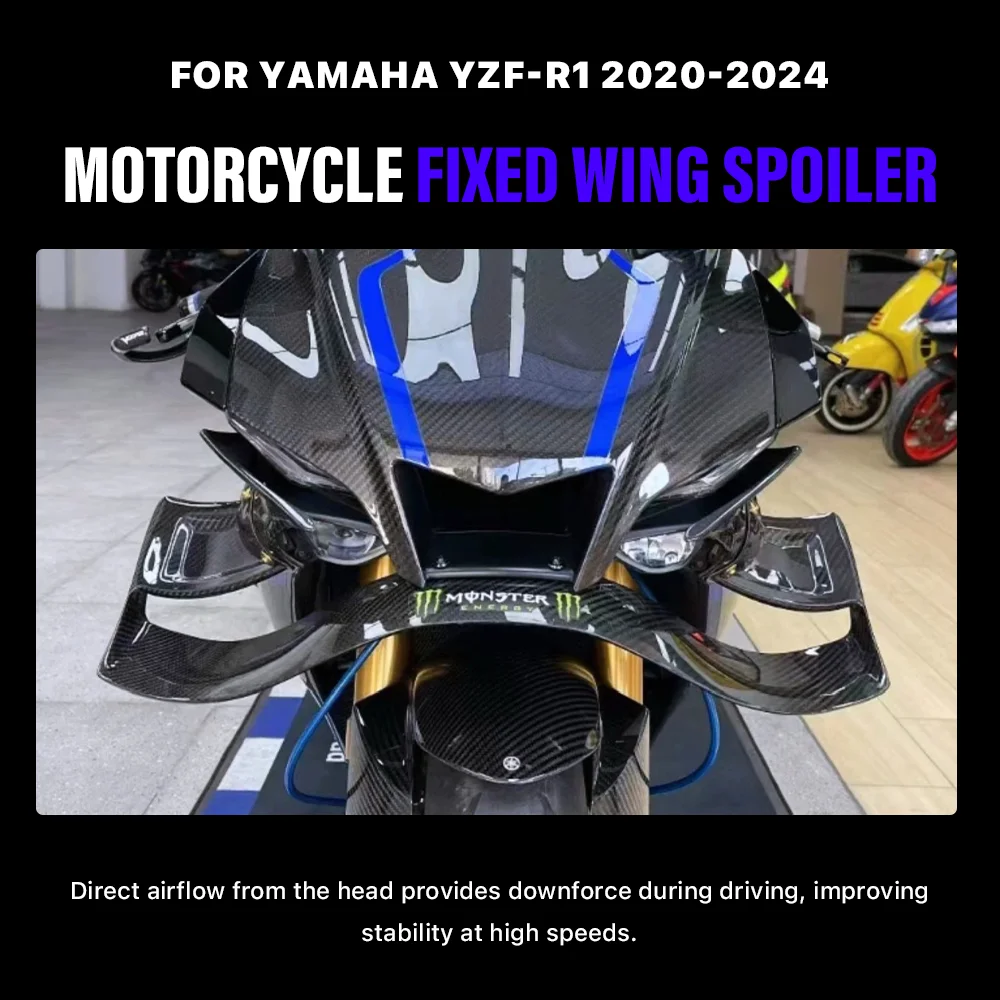 جديد سبويلر الجناح دراجة نارية لياماها YZF R1 R1M 2020 2021 2022 2023 2024 GP الجناح YZF-R1 هدية ثابتة الجناح ABS لون مخصص