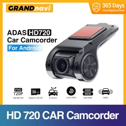 Grandnavi HD DVR Dash Cam ADAS 720P Video USB TF Card 16G/32G Auto Recorder for Android Car Multimedia Player DVD Voice Alarm