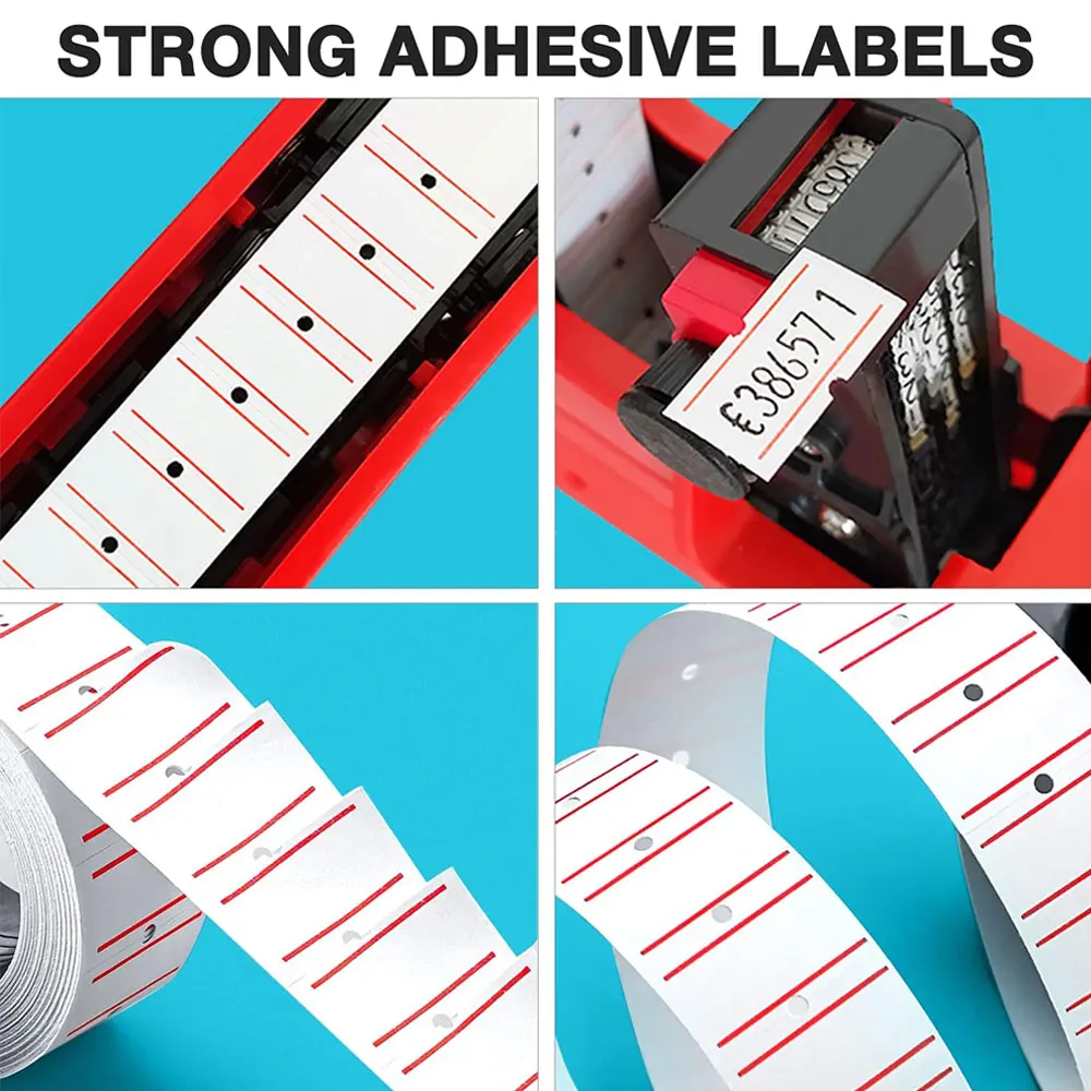 

30 Rolls 15000pcs White Price Gun Labels for Mx-5500 Labeller White Pricemarker Stickers Plus 3 Piece Refill Ink Rolls。