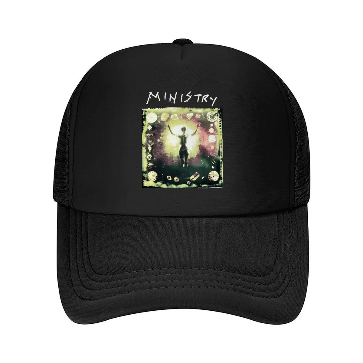Ministry Silhouette Abstract Clock Art Mesh Baseball Cap Hip Hop