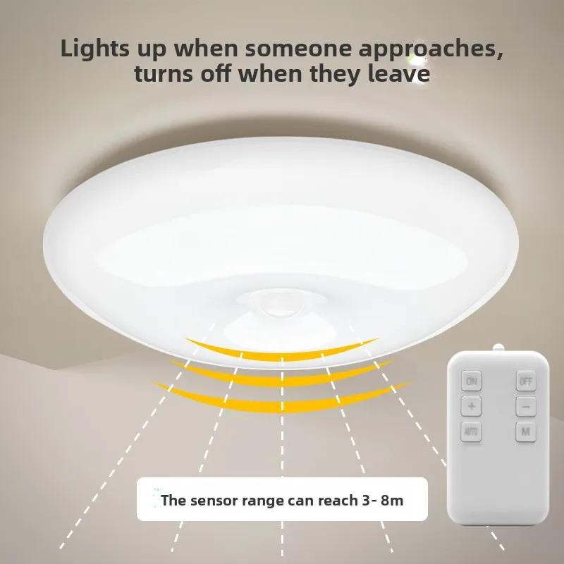 

Перезаряжаемый потолочный светильник с датчиком движения, беспроводная индукционная лампа для коридора, прихожей, входа, балкона