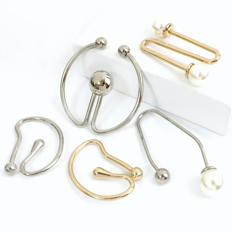 2Pcs Metal U Ring Buckle for Clothes Collar Decorative Clasp Double-headed Buckles Bikini Strap Connection Hooks Accessory