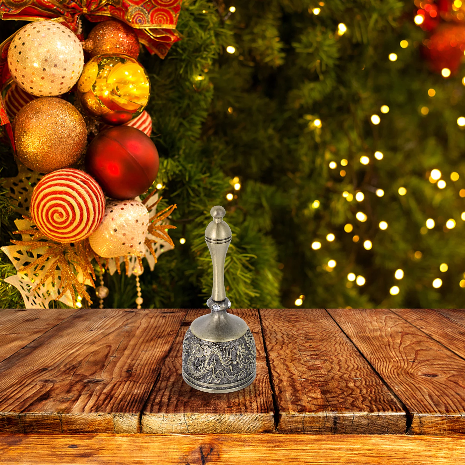 

Zinc Alloy Handheld Heavy Duty Loud Service Bell Vintage Style for Wedding Classroom Meditation Chimes Decorative Office Home