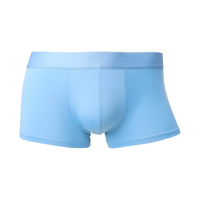 Ice Silk Underwear Men's Underwear Summer Breathable U-Convex One-Piece Seamless Boxer Briefs Antibacterial Crotch Thin Large Si