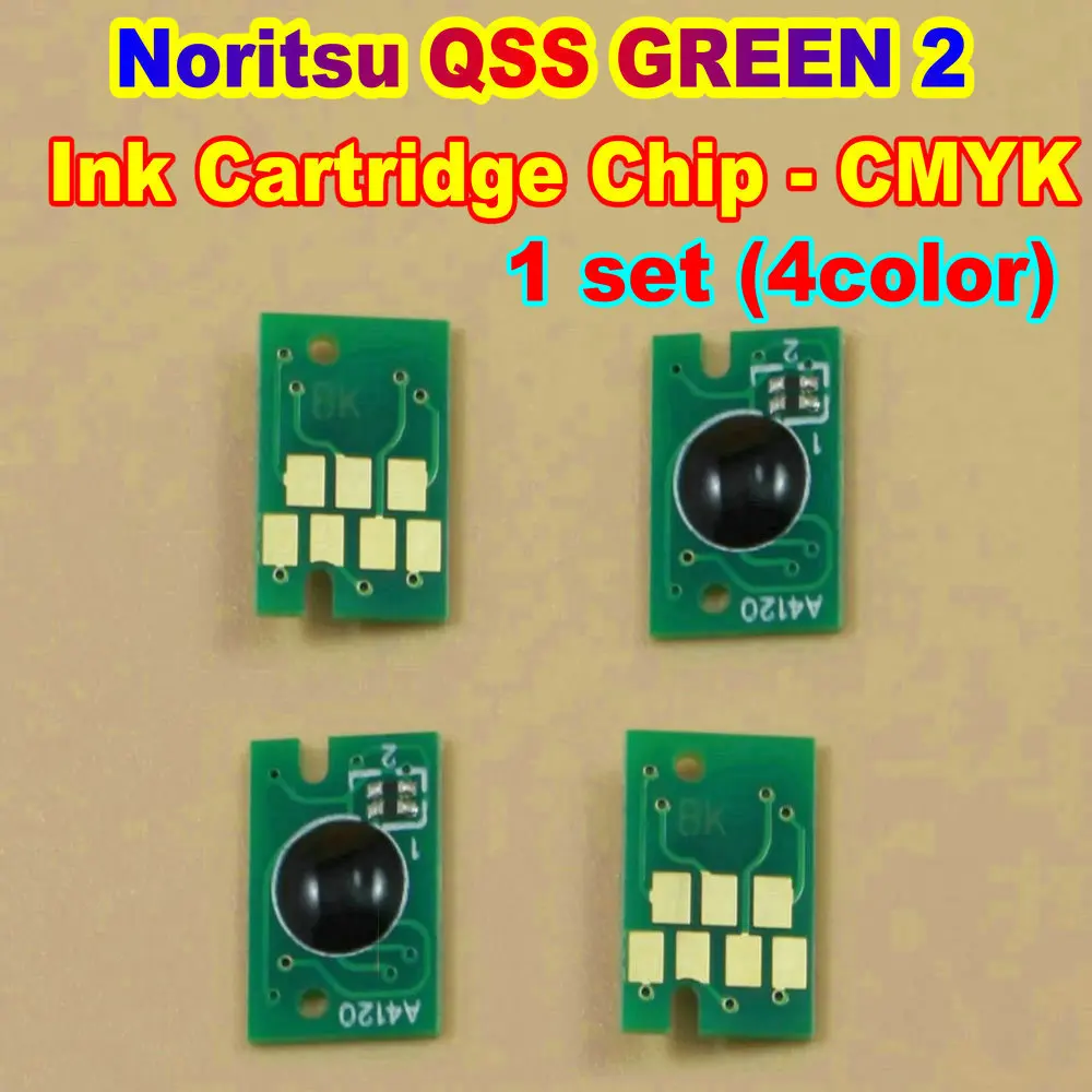 Printer Ink Cartridge Chip For Noritsu QSS GREEN 2 Disposable One Time Use Ink Cartridge Chip For Noritsu QSS GREEN 2 CMYK Chips