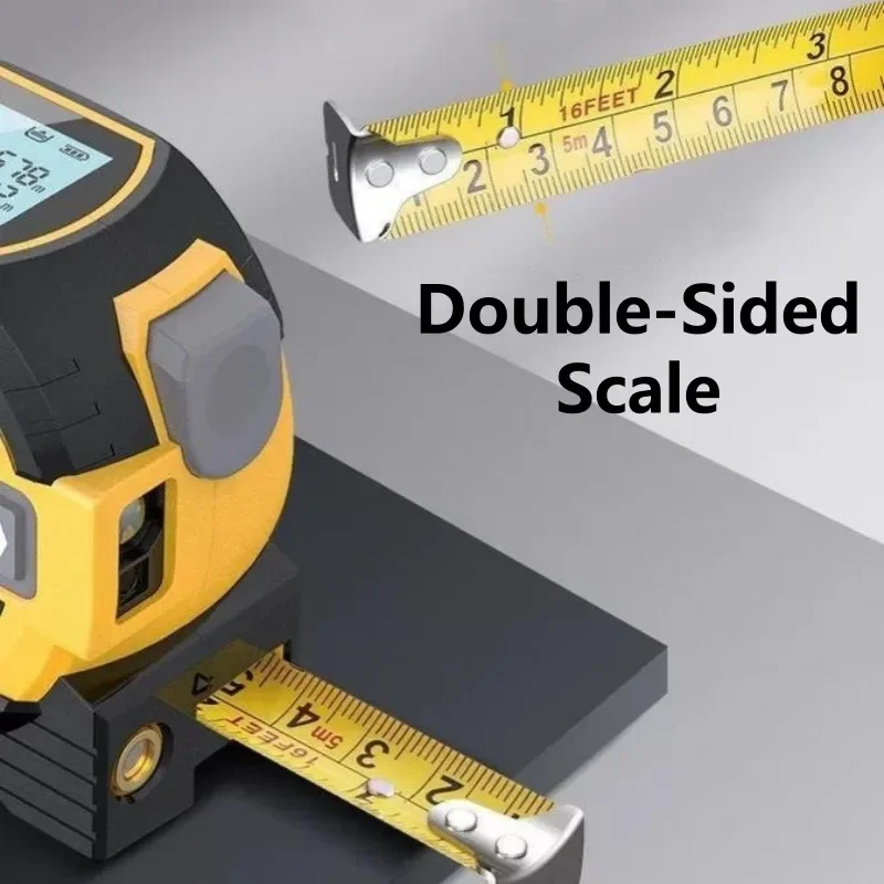 Taśma miernicza laserowa 3 w 1, dwustronna taśma cyfrowa, przenośny dalmierz o wysokiej precyzji, stalowe ręczne narzędzie pomiarowe
