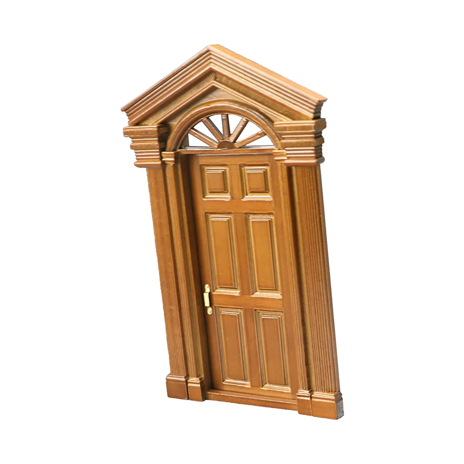 Mini Villa Door Model Doll House European Antique Door Pretend Play Furniture Toys for 1/12 Decoration Playset Holiday Gifts