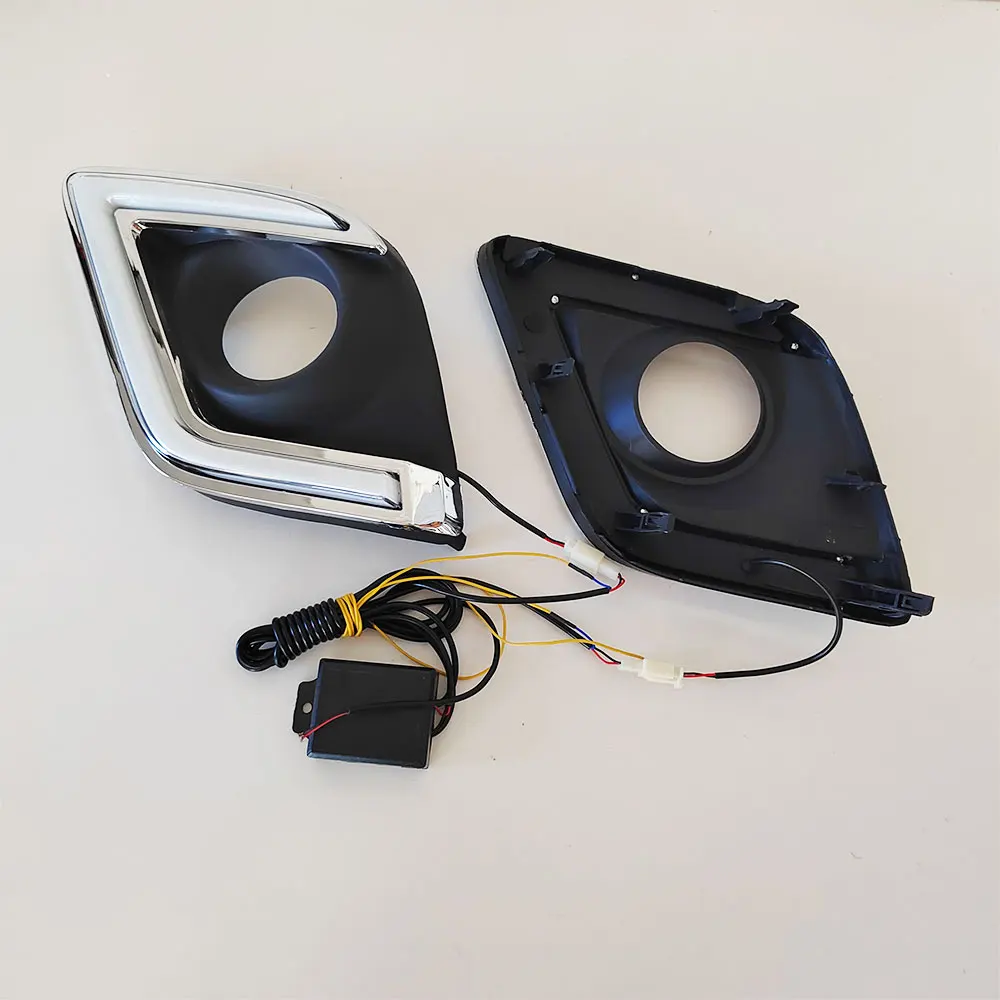 

A Pair Car Daytime Running Light Daylight turn Signal lamp Fog lamp cover For Toyota Hilux REVO 2015 to 2017