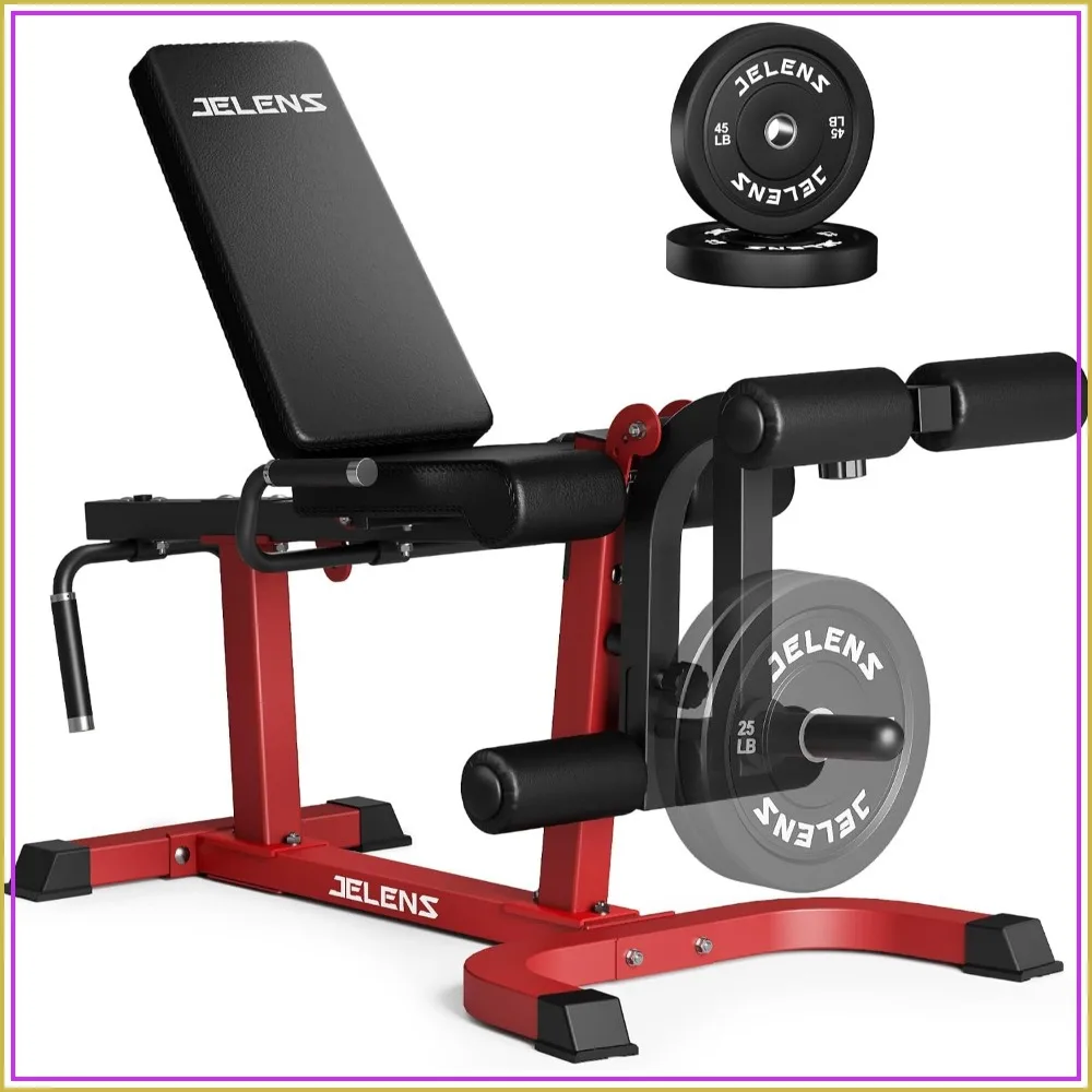 Leg Extension and Curl Machine, Adjustable Seated Lying Leg Curl for Home Gym Lower Body Workout