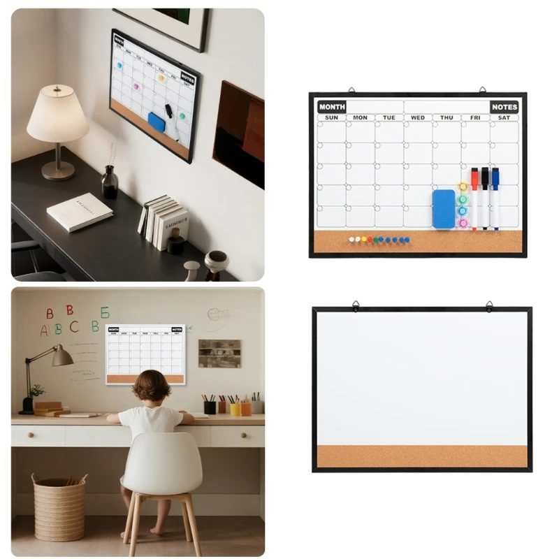 مخطط معلق على الحائط مع جدول شهري متكامل للأسطح المغناطيسية