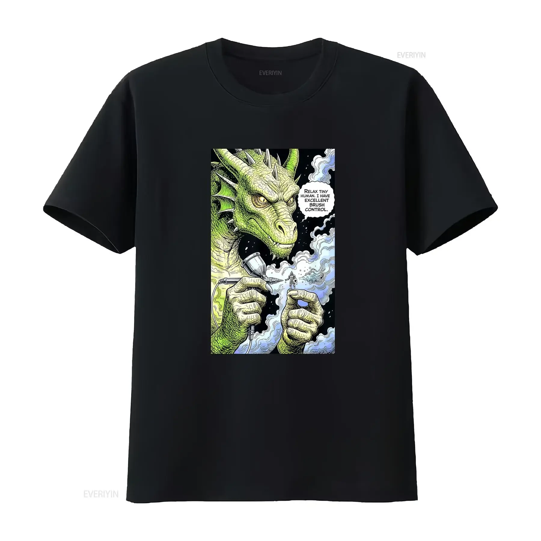 Miniatures Painter Miniaturist Figures Painting T Shirt Casual Crew Neck Slight Stretch Fabric Regular Fit Print Pattern