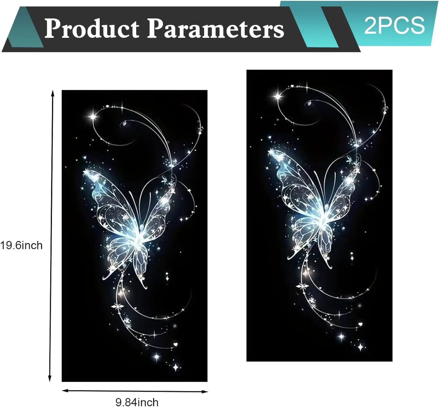 2 PCS/1 Set Car B Pillar Stickers, 9.84