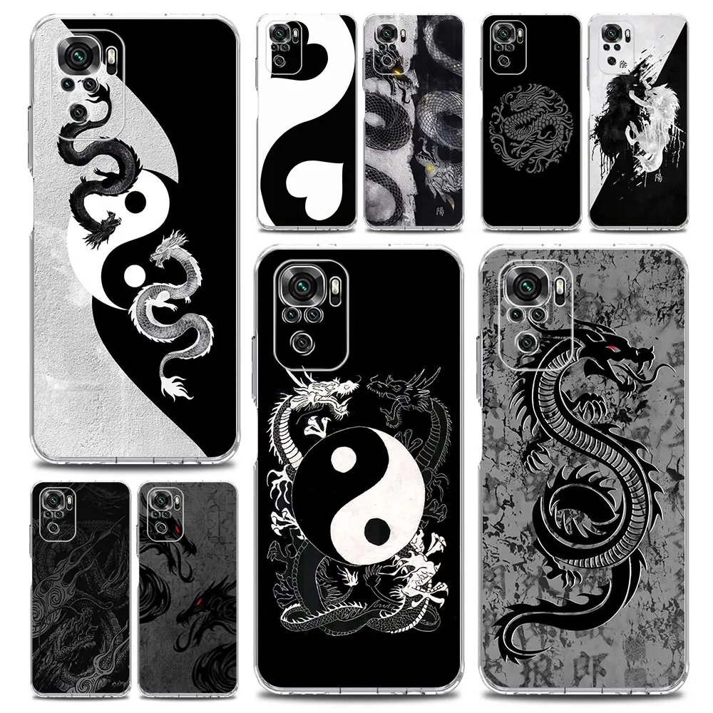 Dragon Design Phone Case For Xiaomi Redmi Note 13 12 5G 9S 9 8 10 11 Pro Plus 4G 9T 13C 12C10C 9C 9A 7 Clear Cover