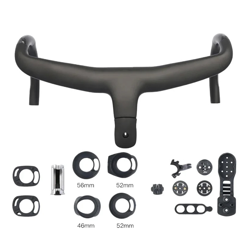 

Carbon Fiber Integrated Road Handlebar For Road Bicycle, No Logo,Full Internal Routing Cable with Computer Mount
