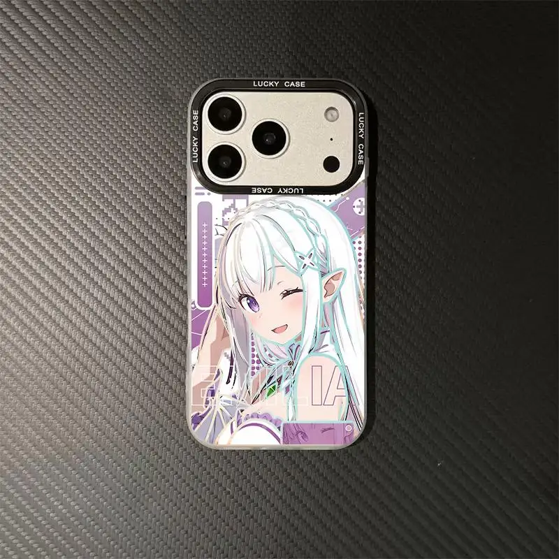 Чехол для телефона Anime Girl Emiria Emilia для iPhone 11, 12, 13, 14, 15, 16, 17 Pro Max Plus mini Air Re Life world Zero, противоударный чехол