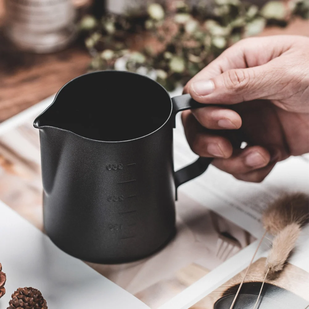 

Stainless Steel Milk Frothing Cup With Scale Coffee Steaming Pitcher For Latte Cappuccino Smoothie Hot Water Kitchen Bar