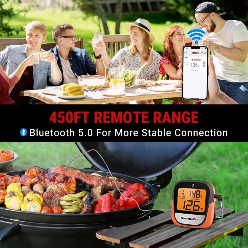 TP901 Wireless Digital Wireless BBQ Oven Meat Thermometer Cooking Smoker Chicken Steak Poultry