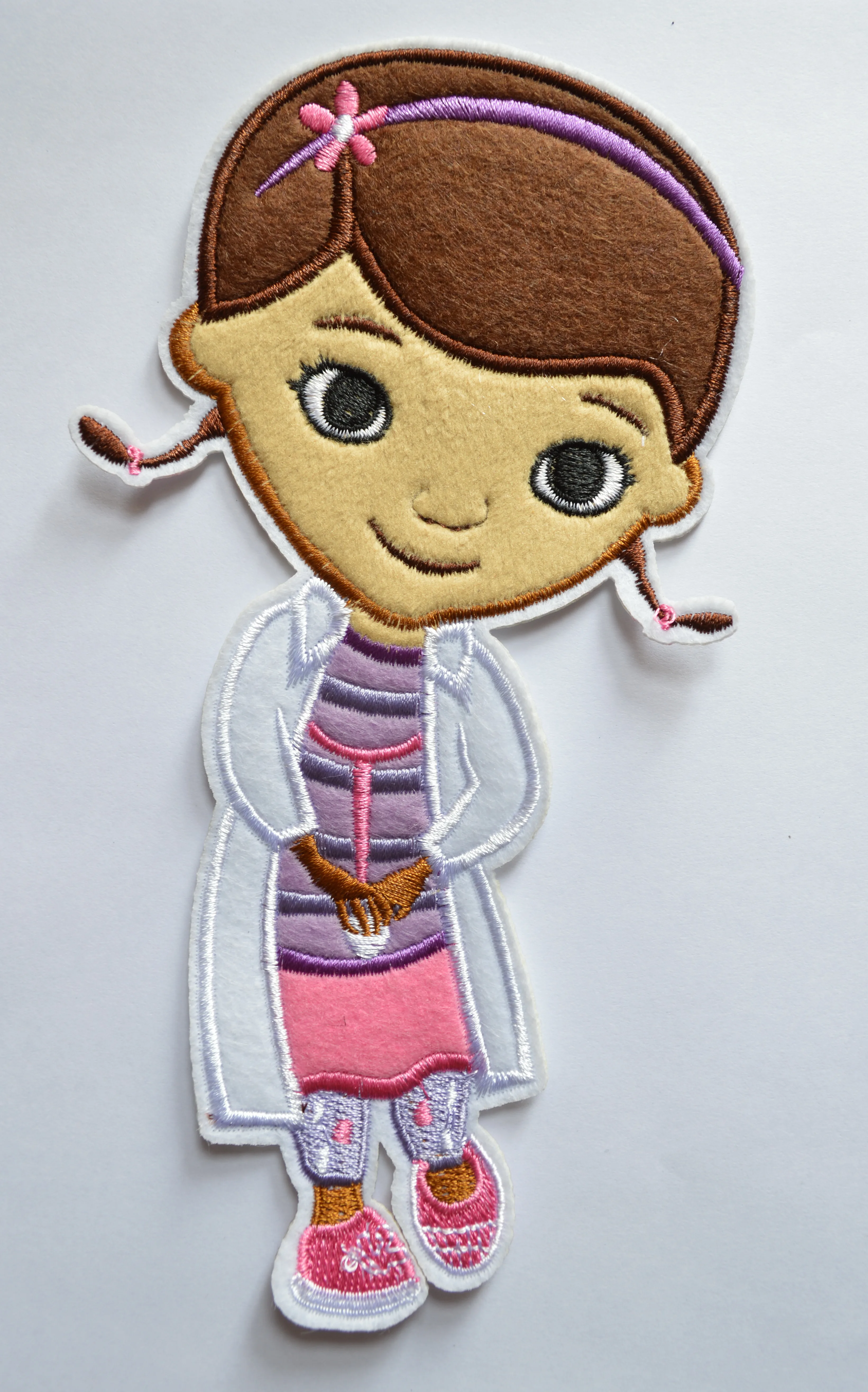 1x Big 6.9 inch ~ Lovely Doc Doctor McStuffins Medical White Dress Iron On patch (≈ 17.5*9.5 cm)