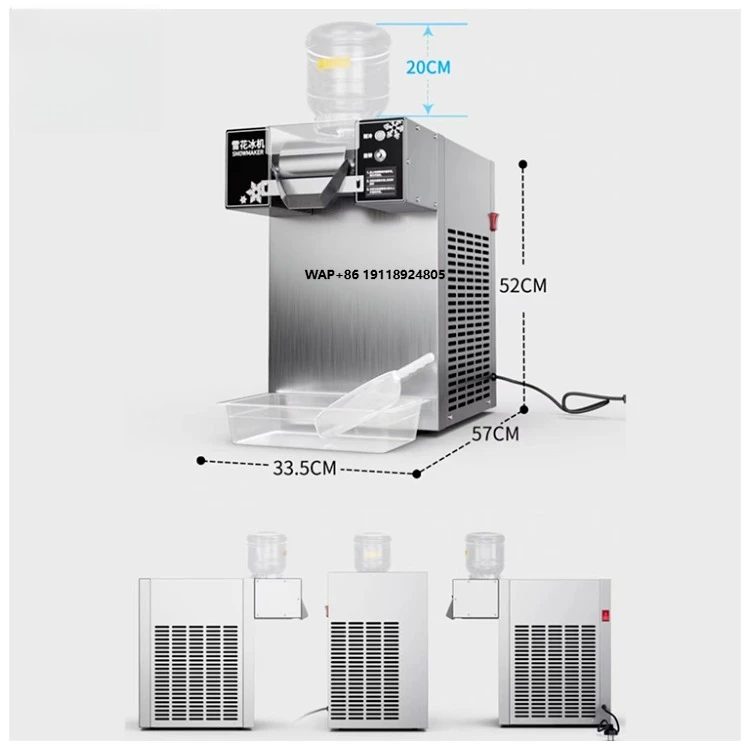 Commercial Electric Korean Shaved Ice Crusher for Kakigori Dessert Cafe Use Bingsu Snowflake Ice Machine Fruit Milk Water Nuts