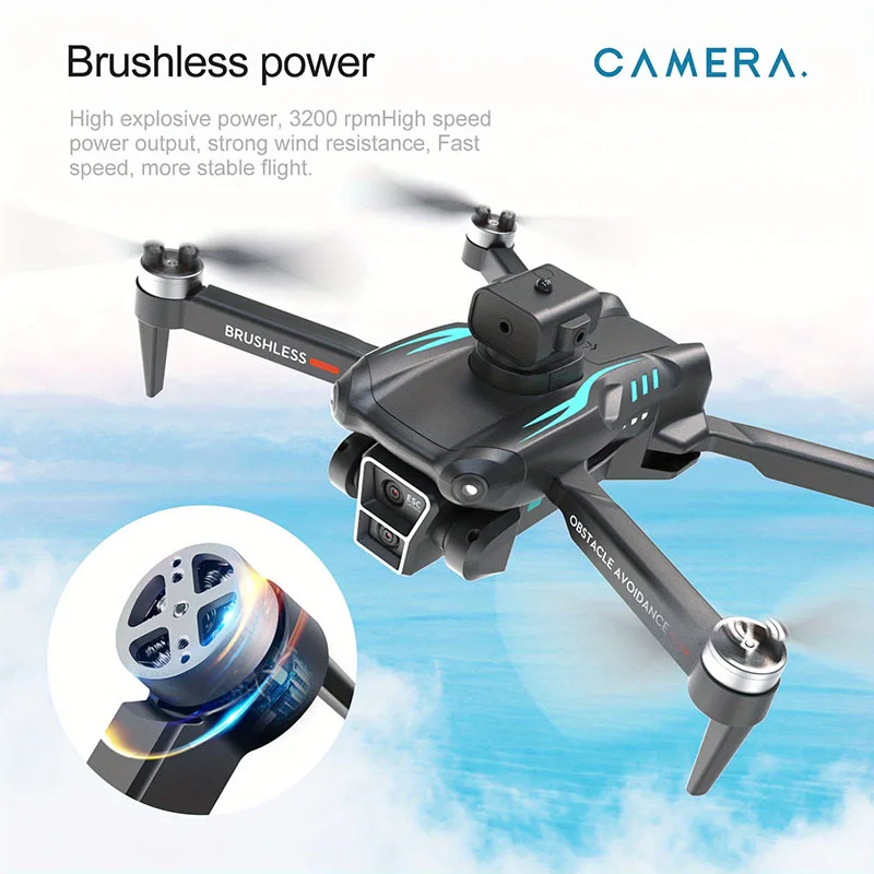 Dual Battery Drone com motor sem escova, Optical Flow Dual Camera, Quadcopter RC Toys, 1800mAh