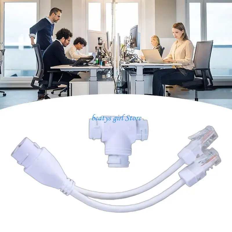 

C7AB Three-way RJ45 Connectors POE Splitters For Camera Routers Wrieless Security Camera