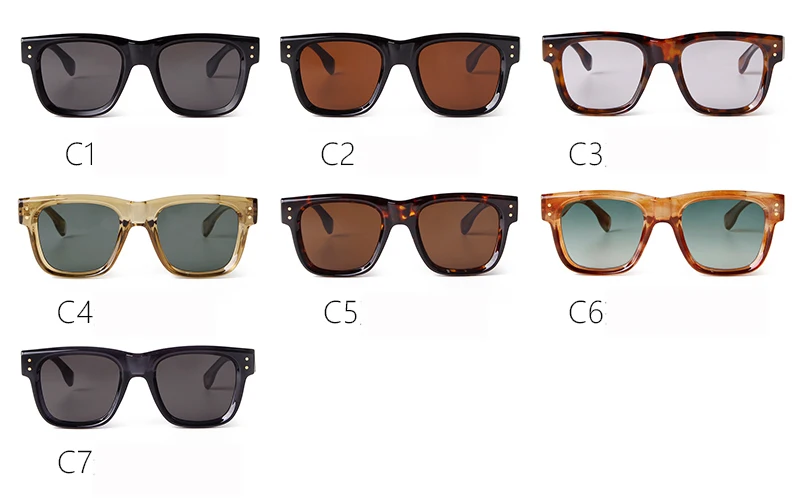 Klassische Niet quadratische Sonnenbrille Frauen Männer 2024 Marke Designer Mode Vintage Nagel rahmen Schildpatt Sonnenbrille uv400 s24115 – Detail 3
