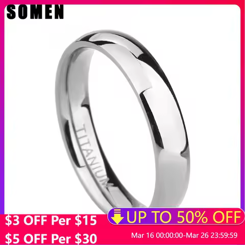 4mm Brand Silver Color Titanium Women's Rings Male Wedding Band Polished Engagement Ring Female Jewelry Never fade Size 3 -15