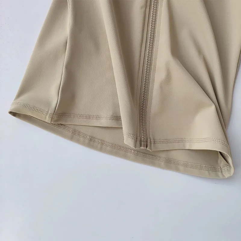 Damen-Sportjacke mit langen Ärmeln, schnelltrocknend, lässig, für Fitnessstudio, Workout, Fitness, Laufen, Training, Fitnessjacke, Sweatshirt – Detail 13