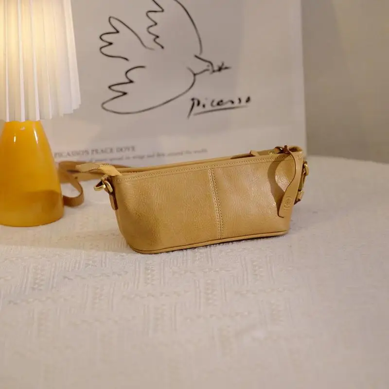 PNDME schlichte, handgefertigte Vintage-Umhängetasche aus echtem Leder für Damen, kleine Party-Designer-Umhängetasche aus echtem Rindsleder, Damen-Schultertasche – Detail 16