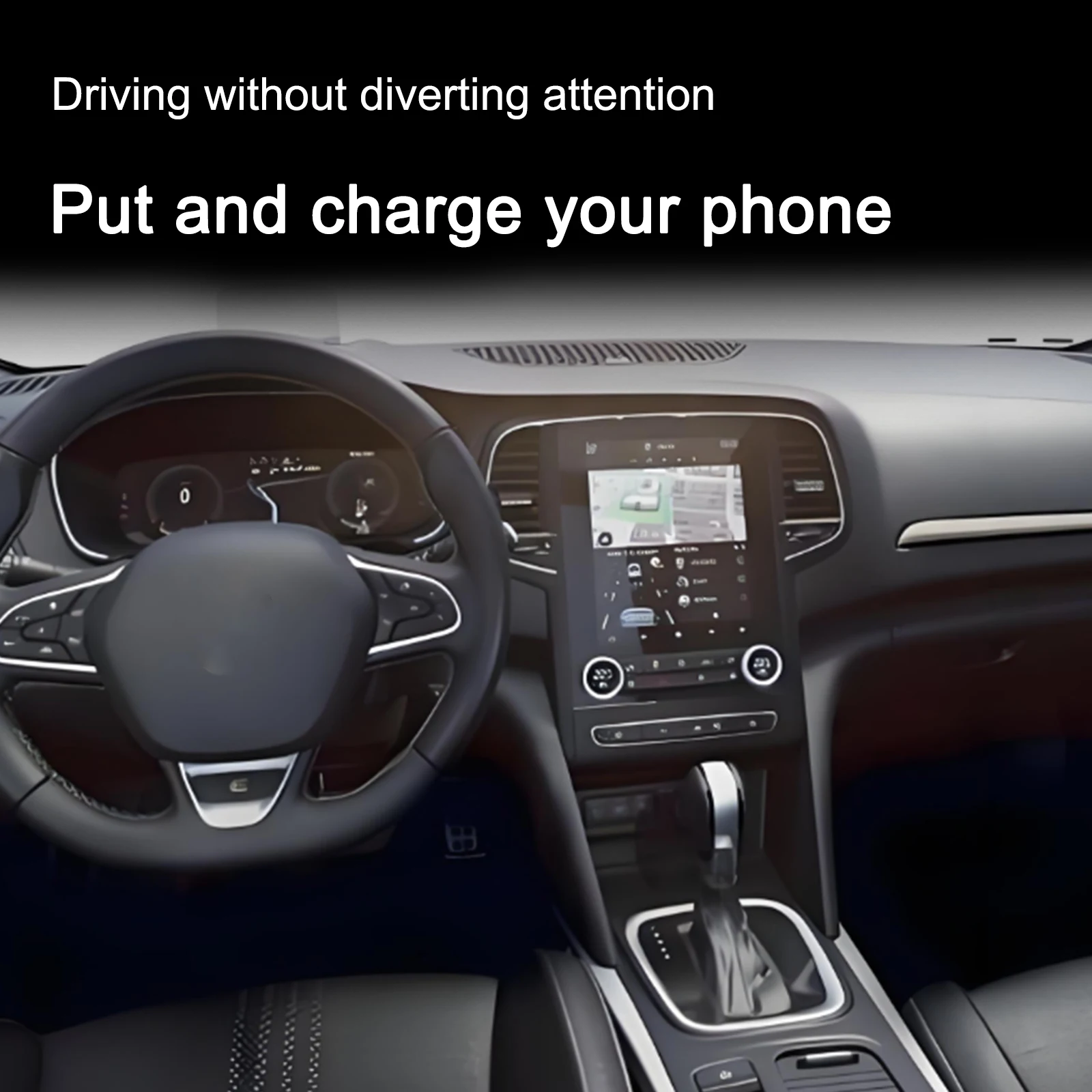 2 DIN The Latest For Renault Megane 4 2015-2018 Car center console phone charger fast wireless charger plate charging holder